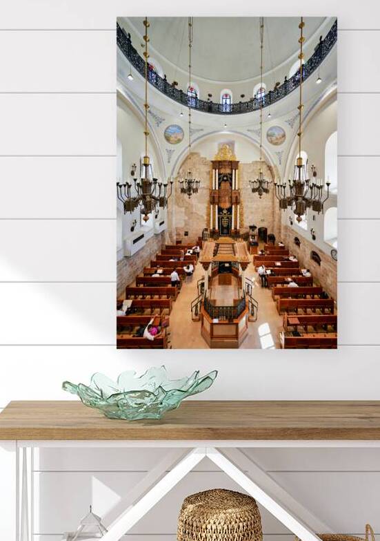 Visiting Hurva Synagogue in Jerusalem Israel during a prayer ser by Marco Brivio