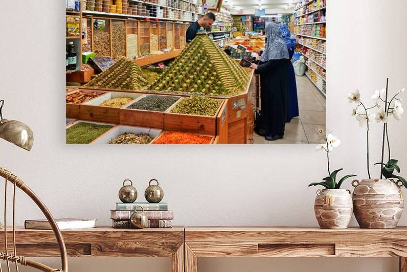 Market in Jerusalem sells spices in the old city with many color by Marco Brivio