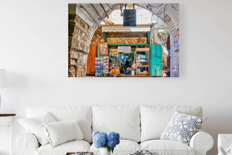 Souvenir shop at the old city of Jerusalem in Israel by Marco Brivio