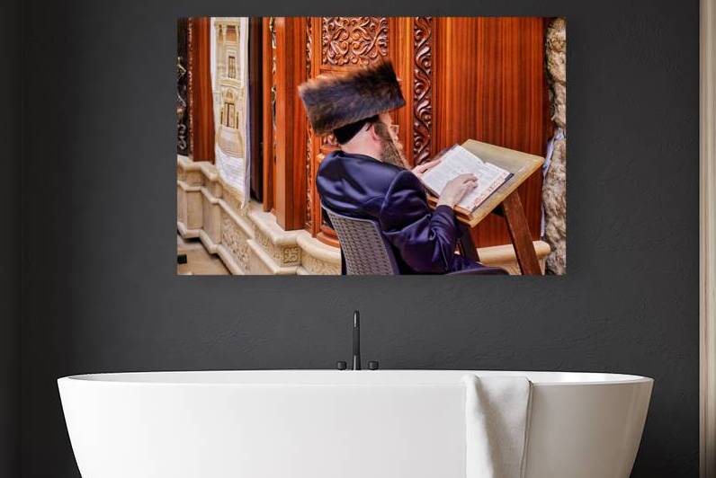 Orthodox Jews praying at the Wailing Wall in Jerusalem by Marco Brivio