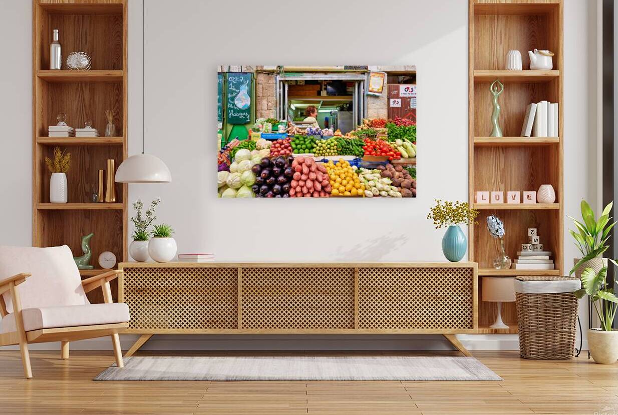 Market scene in Mahane Yehuda Jerusalem with fresh produce and  by Marco Brivio