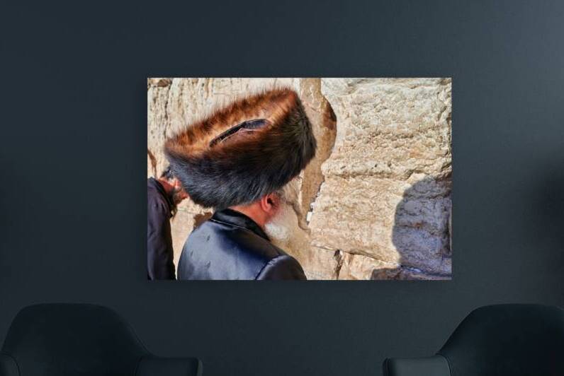 Orthodox Jews praying at the Wailing Wall in Jerusalem Israel by Marco Brivio
