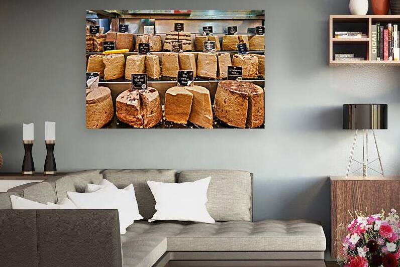 Cheese display at Mahane Yehuda Market in Jerusalem by Marco Brivio