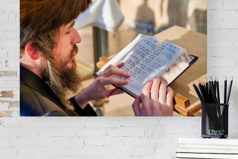 Prayer at the wailing wall in jerusalem by orthodox jews by Marco Brivio