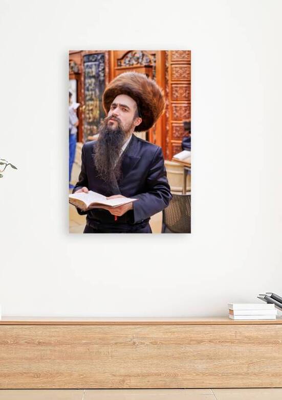 Orthodox Jews pray at the Wailing Wall in Jerusalem Israel by Marco Brivio