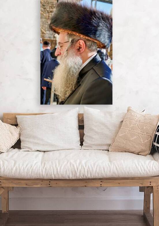 Orthodox Jews pray at the Wailing Wall in Jerusalem Israel by Marco Brivio