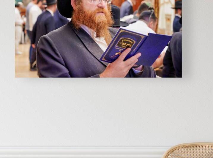 Orthodox Jews engaged in prayer at the Wailing Wall in Jerusalem by Marco Brivio
