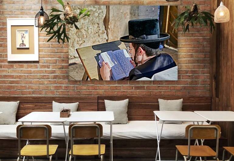 Orthodox Jews at the Wailing Wall in Jerusalem during prayer by Marco Brivio