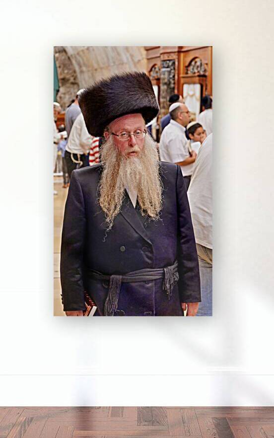 Orthodox Jews pray at the Wailing Wall in Jerusalem Israel by Marco Brivio
