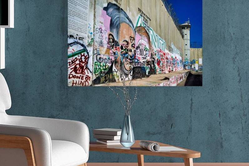 West Bank separation wall in Bethlehem with urban art displays by Marco Brivio