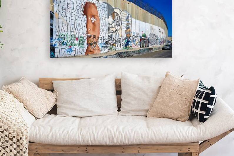 West Bank separation wall covered in art in Bethlehem Jerusalem by Marco Brivio
