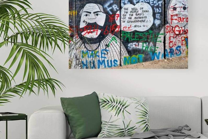 Mural on the west bank separation wall in Bethlehem Jerusalem by Marco Brivio