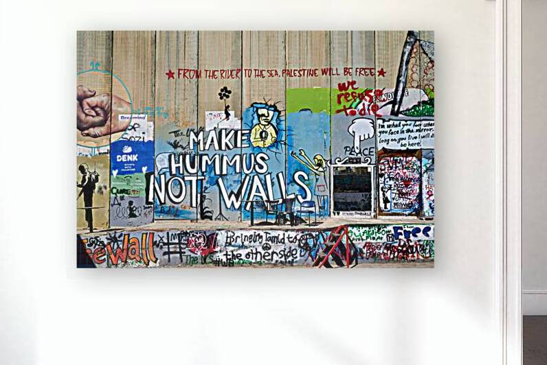 Mural on the west bank separation wall in Bethlehem Jerusalem by Marco Brivio