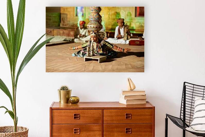 Dancer performs traditional art in Khimsar Rajasthan India by Marco Brivio