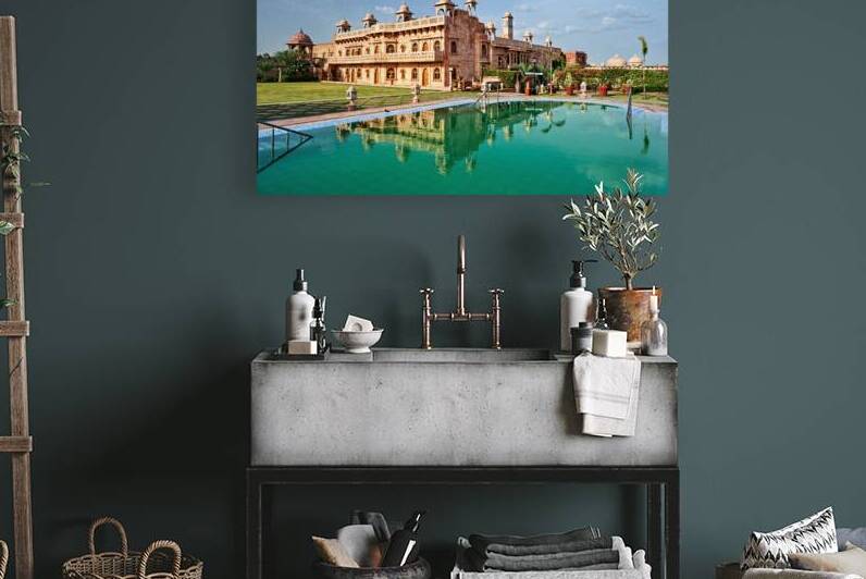 Exploring Khimsar Fort in Rajasthan India with a swimming pool n by Marco Brivio