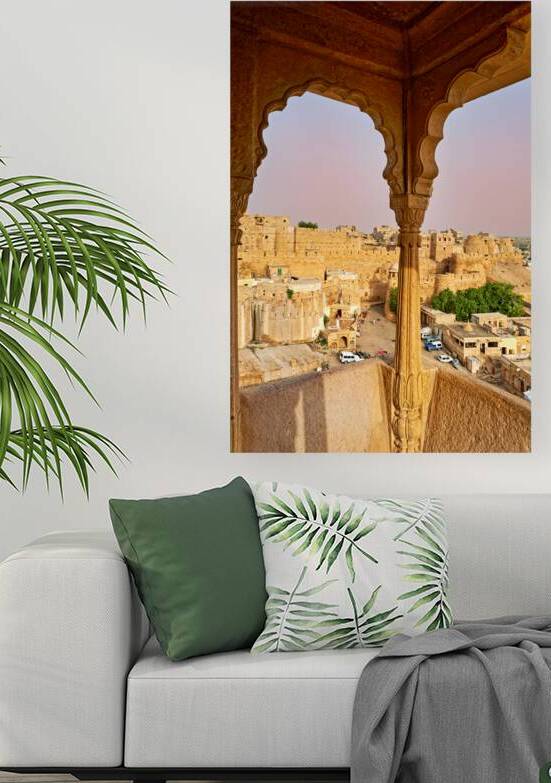 Walls of Jaisalmer glow at sunset in Rajasthan India by Marco Brivio