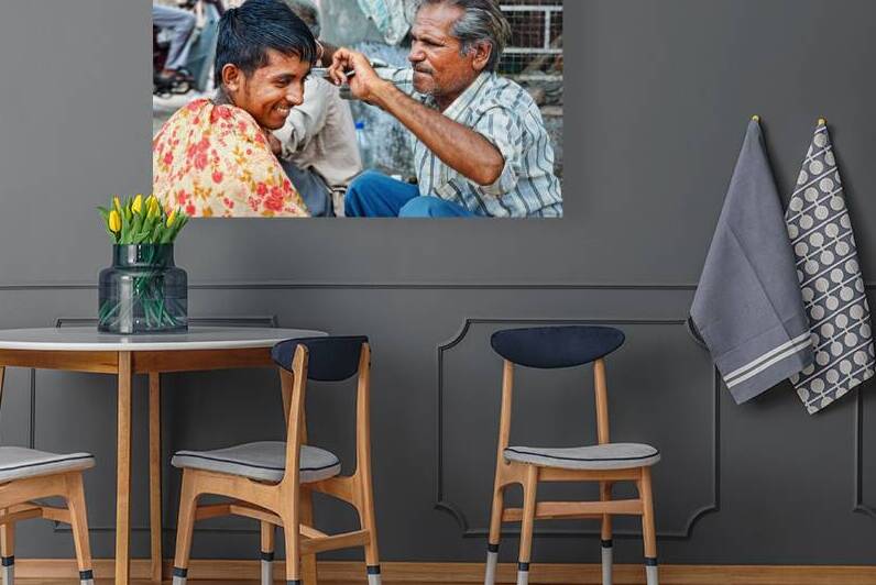 Street barber captures moment in Jodhpur Rajasthan by Marco Brivio