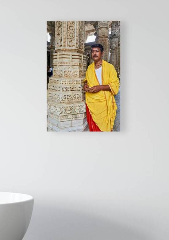 Priest in traditional dress at Jain temples in Ranakpur India by Marco Brivio