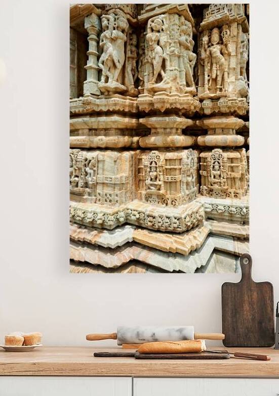 Carved stone sculptures at Chittorgarh Fort in Rajasthan India by Marco Brivio