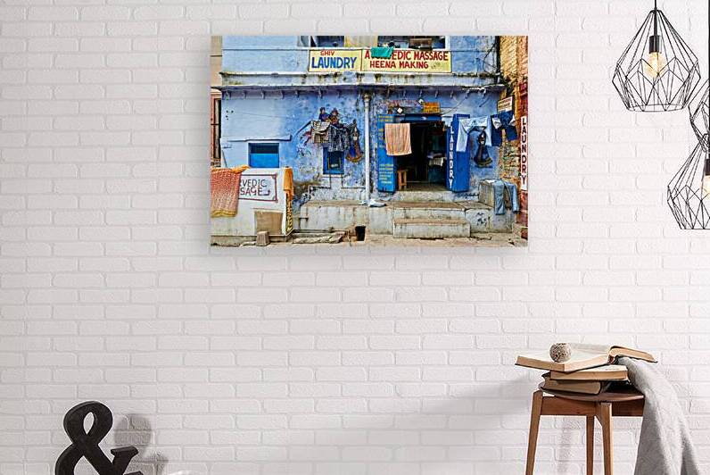 Bundi house showcasing local businesses and laundry by Marco Brivio