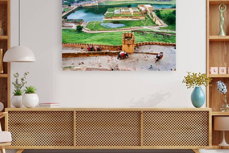 Exploring Amber Palace in Rajasthan with visitors and elephants by Marco Brivio