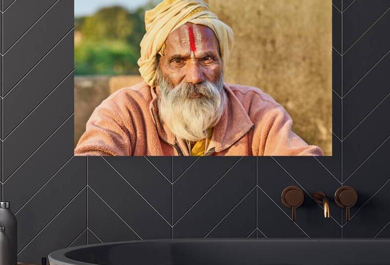 Portrait of holy man sadhu in Orchha Madhya Pradesh India by Marco Brivio