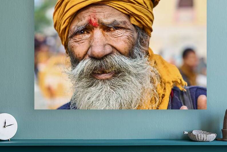 Portrait of a man in Orchha Madhya Pradesh India during the da by Marco Brivio