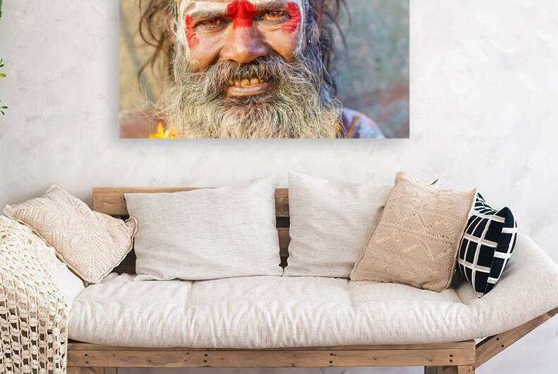 Portrait of holy man in Orchha Madhya Pradesh India by Marco Brivio