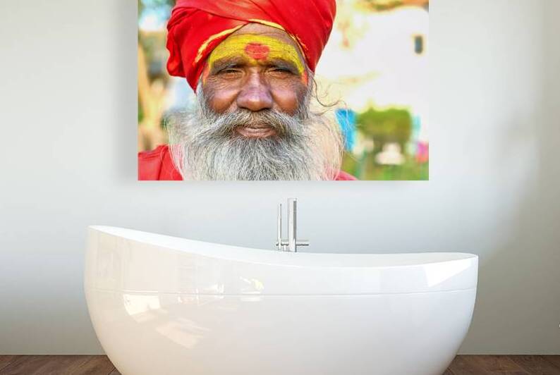 Portrait of holy man sadhu in Orchha Madhya Pradesh India by Marco Brivio