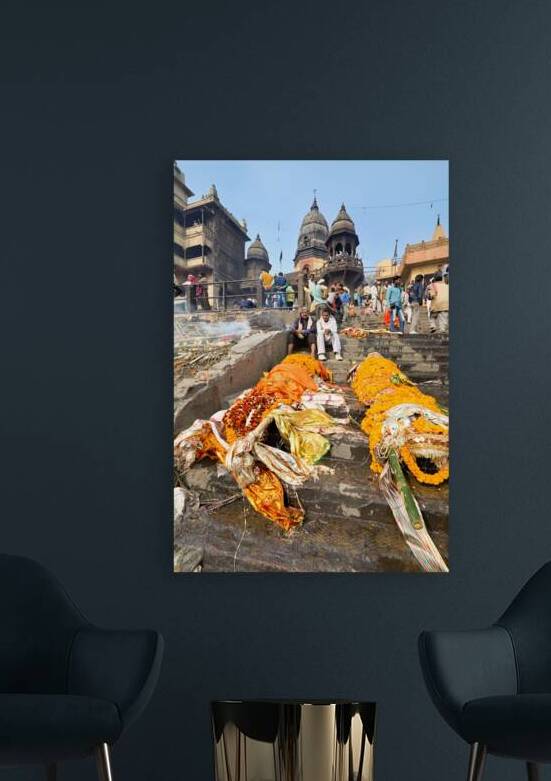 Cremation rites along the river Ganges in Varanasi India by Marco Brivio