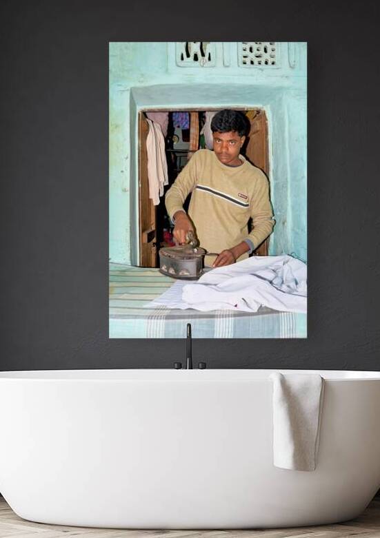 Old style ironing in Varanasi of Uttar Pradesh India by Marco Brivio