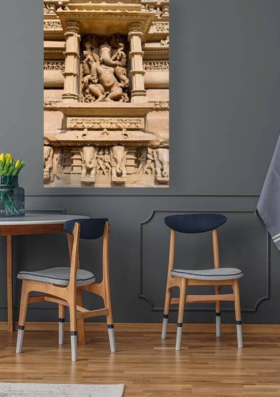 Carving of Ganesha on Khajuraho temple wall in Madhya Pradesh I by Marco Brivio