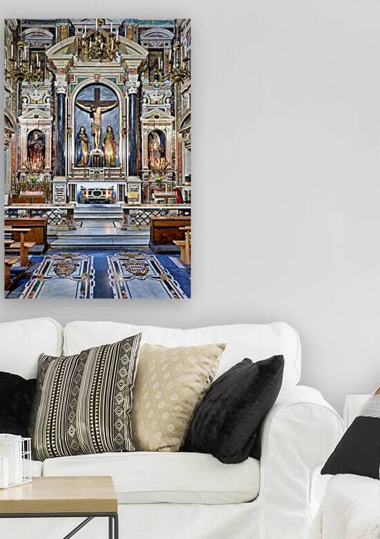 View of the altar in Gesu Nuovo church in Naples Italy by Marco Brivio