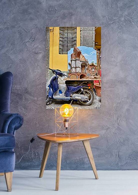 Christmas nativity scene displayed on motorbike in Naples Italy by Marco Brivio