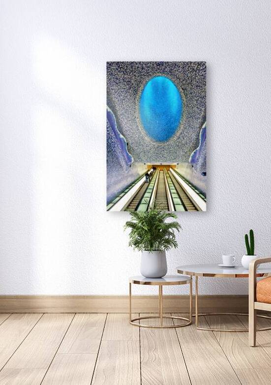 People travel down escalators at Toledo station in Naples Metro by Marco Brivio