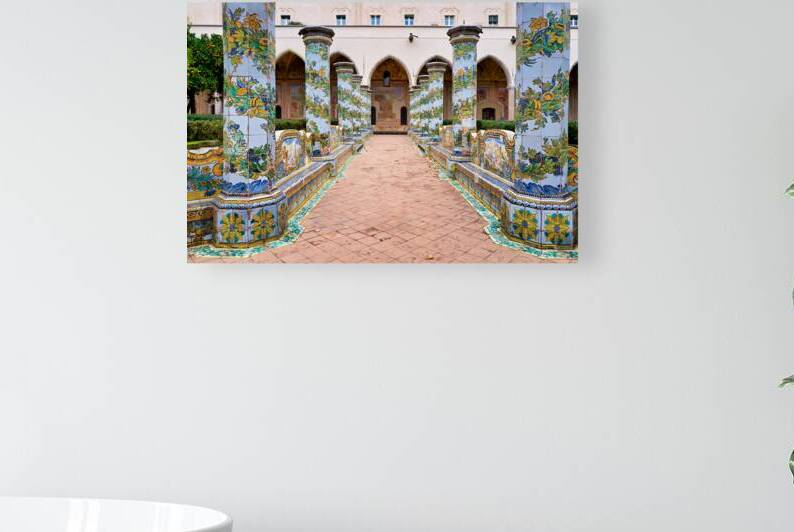 Cloister of the clarisses in santa chiara basilica in naples it by Marco Brivio