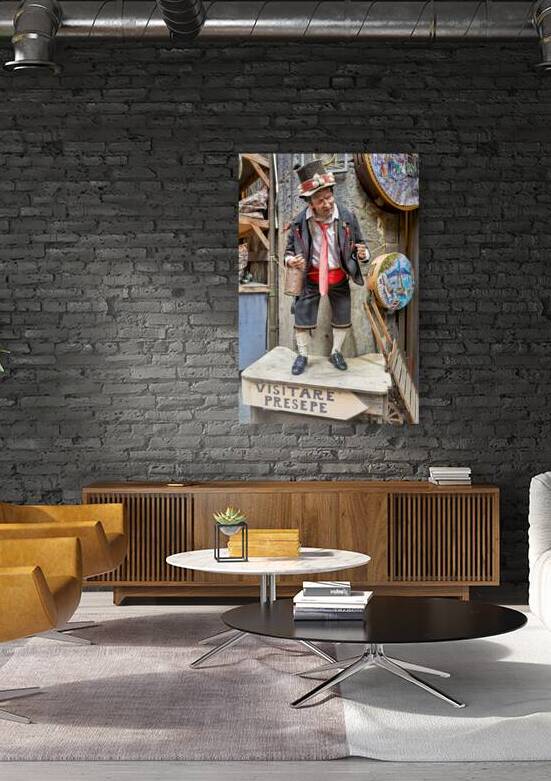 Mans statue in Naples nativity scene artisan workshops by Marco Brivio