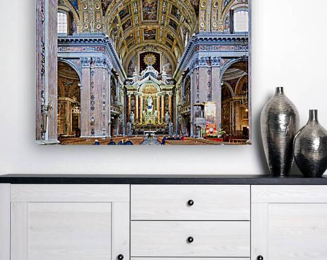 Gesu Nuovo New Jesus church interior view in Naples Italy by Marco Brivio