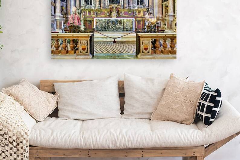 Naples Cathedral interior with altar and statues by Marco Brivio