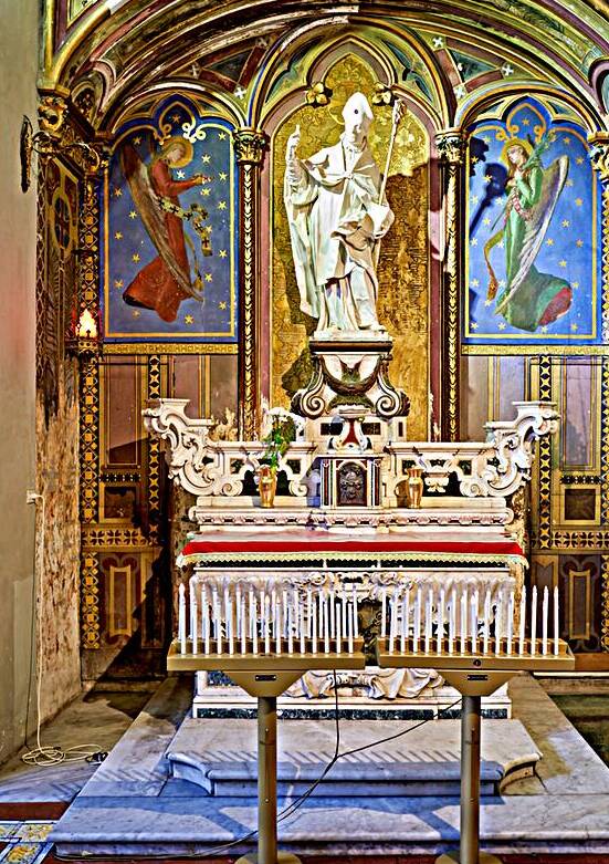 Naples Cathedral interior showing altar and decorations in Italy by Marco Brivio