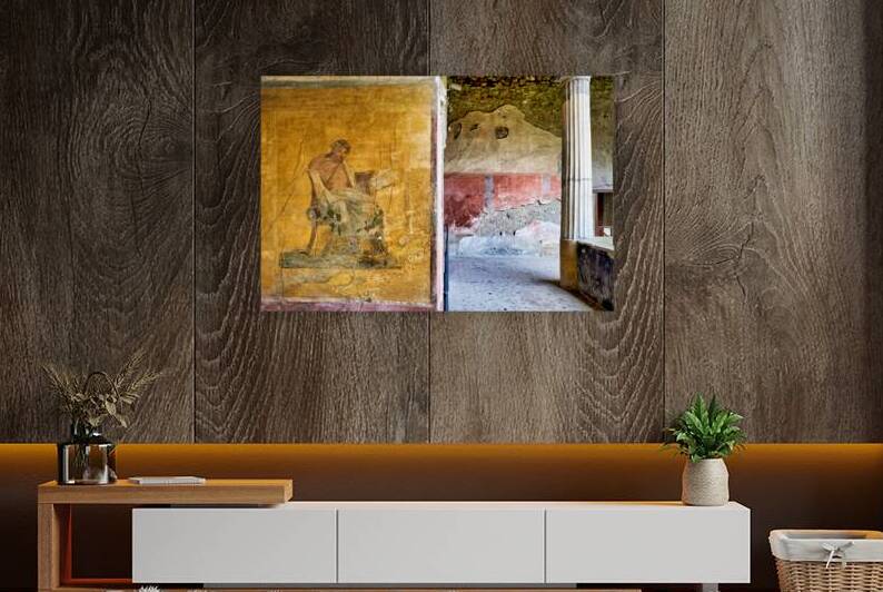 Exploring ancient wall painting in Pompeii archaeological site by Marco Brivio