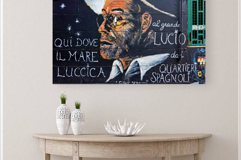 Mural of Lucio Dalla in Quartieri Spagnoli area of Naples Italy by Marco Brivio