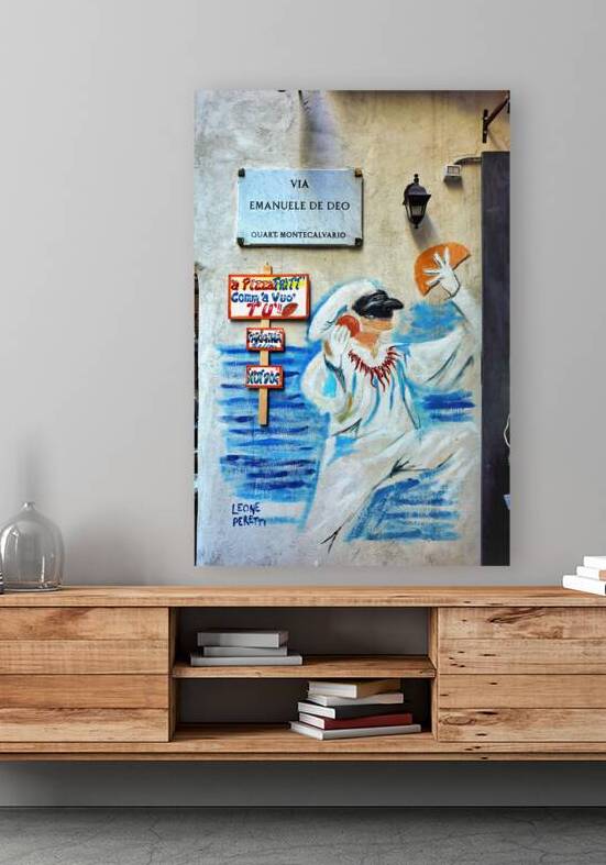 Street graffiti in Quartieri Spagnoli Naples showcases local cu by Marco Brivio