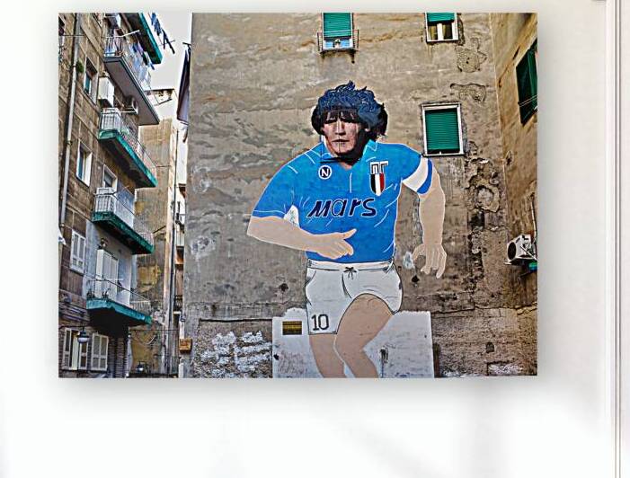 Mural of maradona in quartieri spagnoli in naples campania italy by Marco Brivio