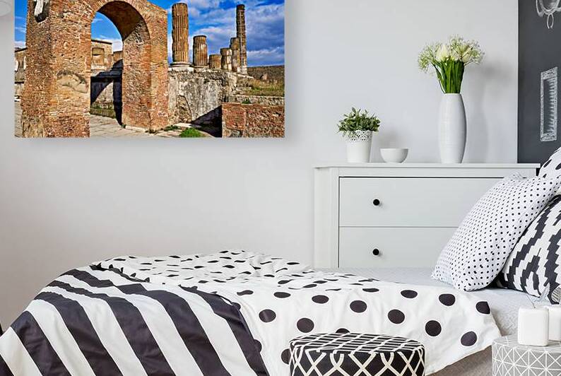 Ruins of ancient Pompeii in Naples Campania Italy under blue sky by Marco Brivio