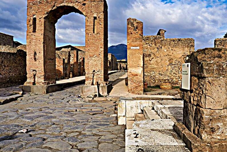 Exploring ancient ruins in Pompeii near Naples in Campania Italy by Marco Brivio