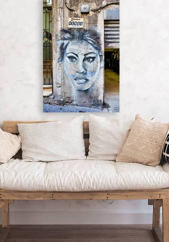 Graffiti of sofia loren in naples spanish quarters by Marco Brivio