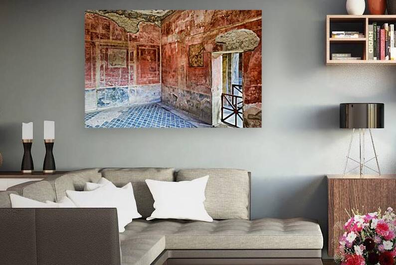 Ancient room in Pompeii showing walls and floor layout by Marco Brivio