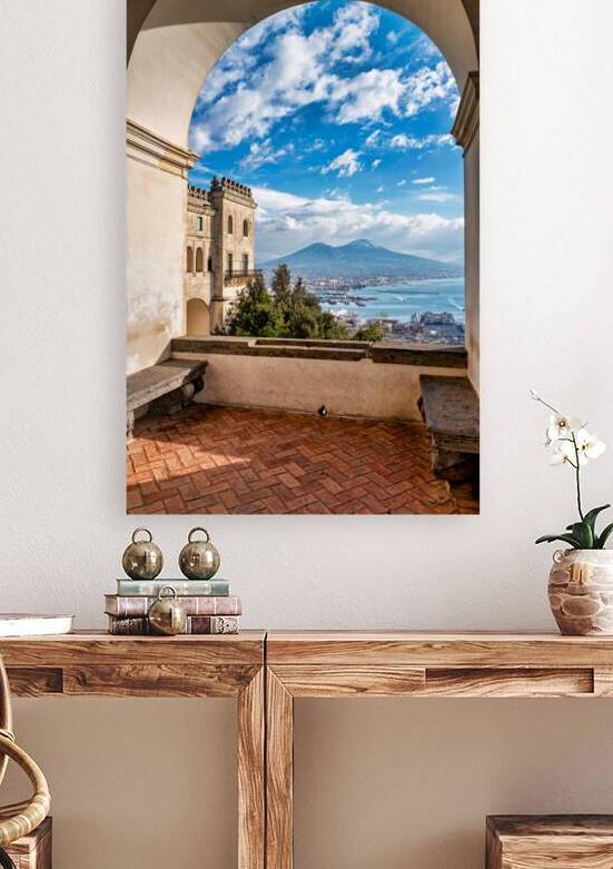 View of gulf of naples and mount vesuvius from historic location by Marco Brivio