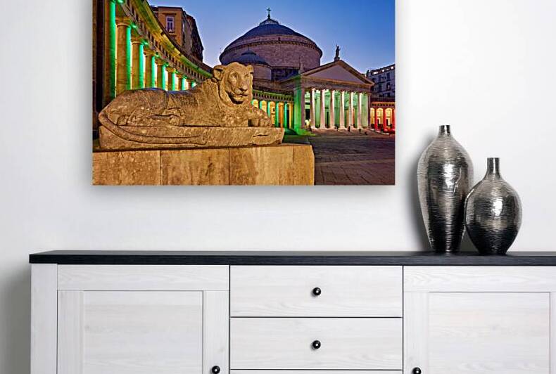 Basilica of San Francesco di Paola at night in Naples by Marco Brivio